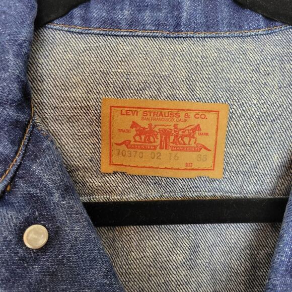 LEVI'S Floral Painted Patch Denim Jean Jacket Pockets Preppy Upcycled Size M - Picture 3 of 16